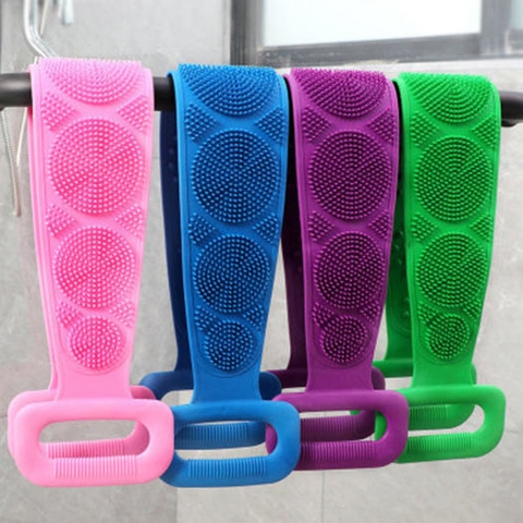 Dây Tắm Chà Lưng Silicon Dây Chà lưng Tắm 2 Mặt Massage A5521