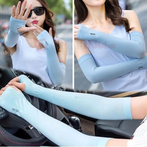 Găng Tay Chống Nắng Xỏ Ngón Let's Slim Aqua-X Nhập Khẩu Hàn Quốc A114