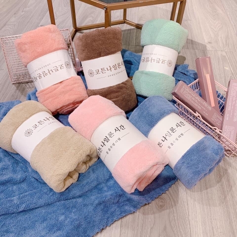 Khăn Tắm Hàn Quốc Cỡ Lớn 140 X 70CM Lông Cừu Siêu Dày Mềm Mịn A3141
