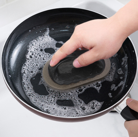 Bàn chà nhám chà nồi tẩy gỉ sét bằng bọt biển có tay cầm, bàn chải rửa chén vệ sinh nhà bếp L1152