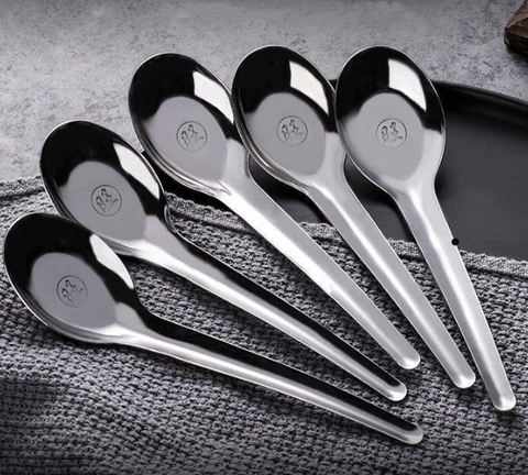 Thìa Inox cán dài Muỗng đáy phẳng siêu dày dùng gia đình quán ăn A1027