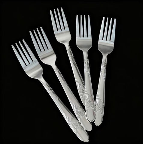 Sét 3 Nĩa thép không gỉ, nĩa ren dày inox Dụng cụ ăn uống A1035