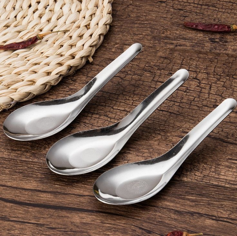 Thìa inox ngắn ăn cơm inox thép không gỉ A1158