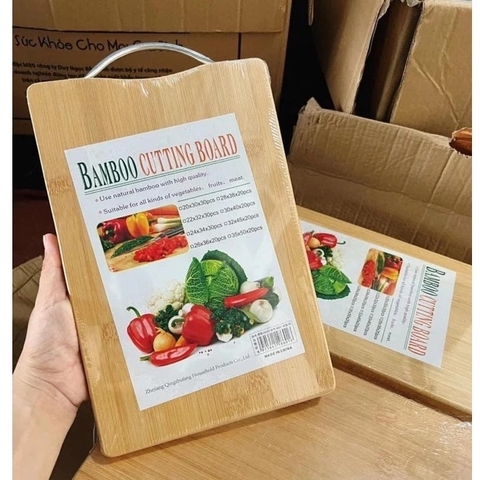 Thớt Gỗ Tre Hình Chữ Nhật Bền Đẹp Gỗ Dày Kháng Khuẩn Chống Ẩm Mốc A2734