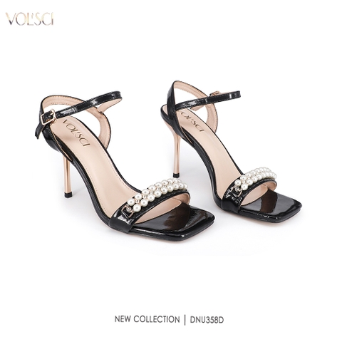 SANDAL HỞ MŨI ĐÍNH NGỌC CAO CẤP 9CM CHÍNH HÃNG VOLSCI - DNU358