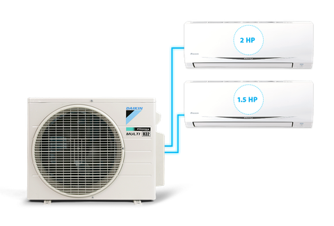 Combo 2 dàn lạnh điều hòa Daikin inverter Multi S - 18000btu + 12000btu giá tốt