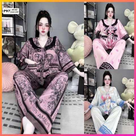 Đồ bộ tay lững phối ren lụa latin size dưới 60kg