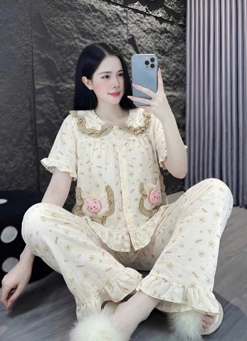 10 mẫu tay ngắn lụa đũi mềm gắn gấu