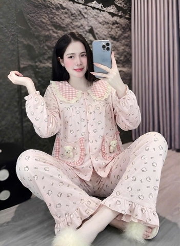 13 mẫu tay dài lụa đũi gắn gấu