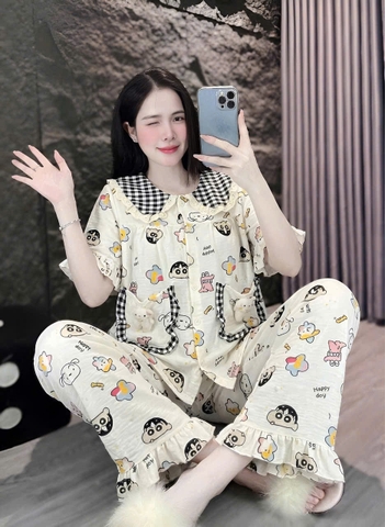 13mẫu tay ngắn lụa đũi mềm gắn gấu