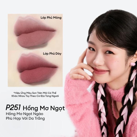 COLORKEY. Son Kem Velvet P251 Màu Hồng Mơ Ngọt