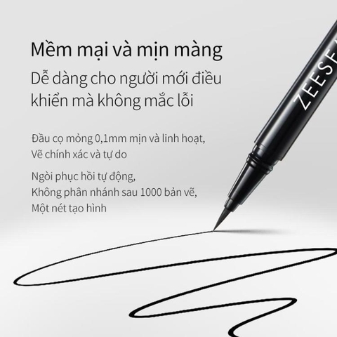 Bút Kẻ Mắt Nước Siêu Mảnh Lâu Trôi Zeesea Black Lasting Eyeliner