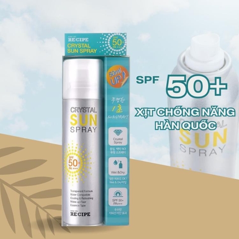 Xịt Chống Nắng RE:CIPE Crystal Sun Spray SPF50+ PA+++