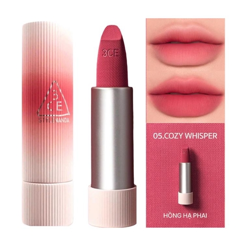 Son Thỏi 3CE Cashmere Hug Lipstick #05 Cozy Whisper Hồng đất ngọt ngào