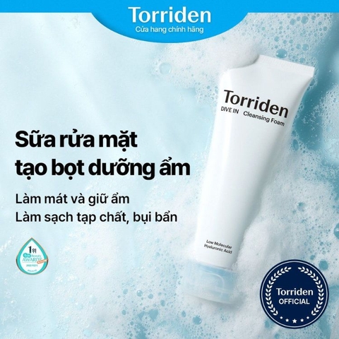 Sữa Rửa Mặt Torriden DIVE-IN Size Mini 30ml làm sạch dịu nhẹ, cấp ẩm sâu