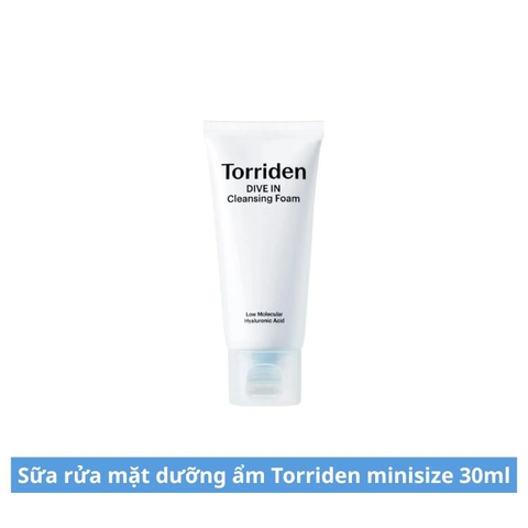 Sữa Rửa Mặt Torriden DIVE-IN Size Mini 30ml làm sạch dịu nhẹ, cấp ẩm sâu