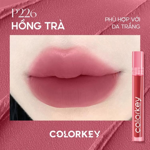 COLORKEY. Son Kem Velvet P226 Màu Hồng Trà