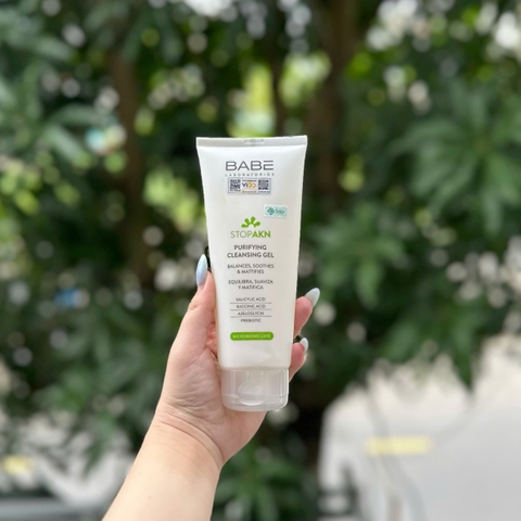 Sữa Rửa Mặt Babe Stop AKN Purifying Cleansing Gel 200ML Cho Da Dầu Mụn