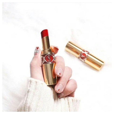 Son YSL Rouge Volupté Shine Oil-in-Stick #80 Chili Tunique đỏ gạch quyến rũ