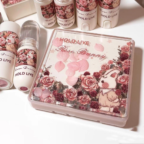 Bảng Phấn Mắt HOLD LIVE Rose Bunny 18 ô Thỏ Hoa Nhũ Lì #H04