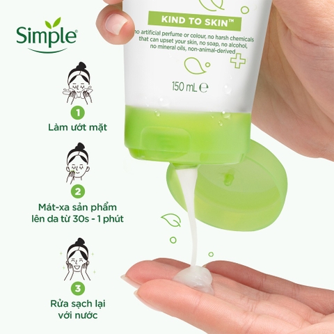 Sữa Rửa Mặt Cho Da Khô Simple Kind To Skin Moisturising 150ml