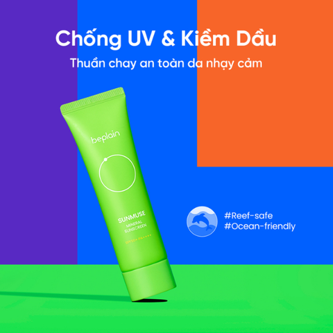 Kem Chống Nắng Kiềm Dầu, Kháng Nước Beplain Sunmuse Mineral Sunscreen SPF50+ PA++++ 50ml (Nhập Khẩu)