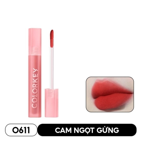 COLORKEY. Son Kem Velvet O611 Màu Cam Gừng Ngọt (MẪU MỚI)