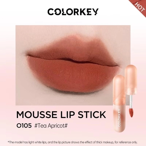 COLORKEY. Son Kem Bùn Màu O105 Tea Apricot Hồng Trà Mơ