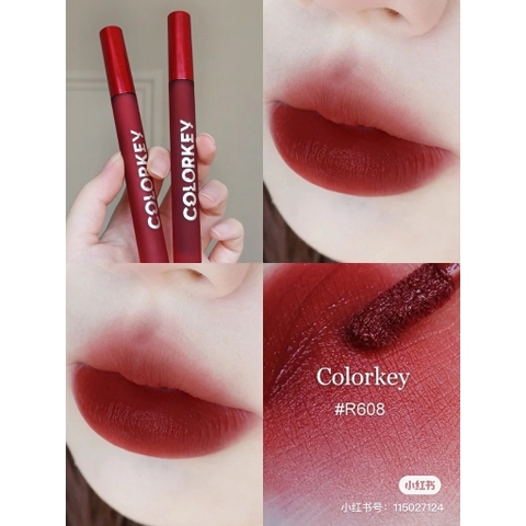 COLORKEY - Son kem Velvet R608 Đỏ Nâu Caramel