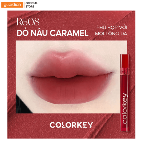 COLORKEY - Son kem Velvet R608 Đỏ Nâu Caramel