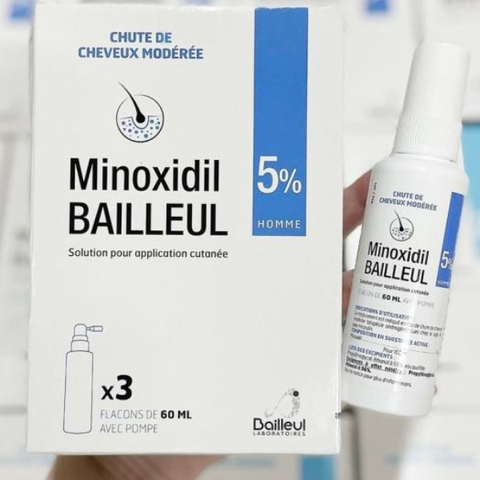 Dung dịch Minoxidil 5% Bailleul hỗ trợ kích thích mọc tóc, trị hói đầu 60ml