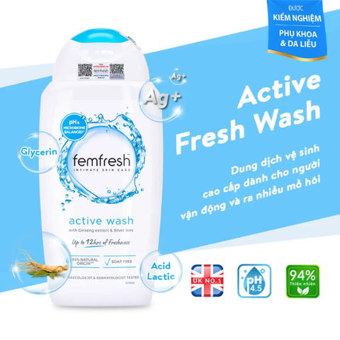 Dung dịch vệ sinh phụ nữ Femfresh Active Fresh Wash 250ml