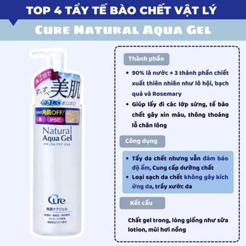 [100g] Tẩy Tế Bào Chết Dạng Gel Dịu Nhẹ CURE Natural Aqua Gel 100g