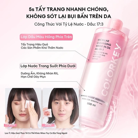 COLORKEY. nước tẩy trang mắt môi 100ml