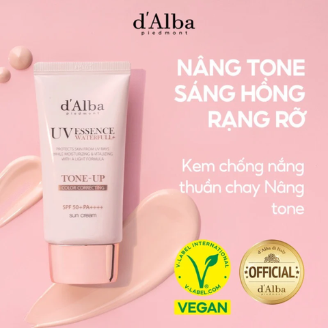 [SET 2 Tuýp] Kem Chống Nắng d'Alba UV Essence Waterfull+ Tone Up Color Correcting 50ml