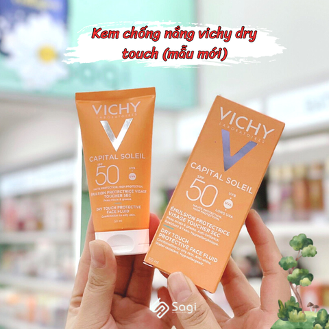 Kem chống nắng không màu Vichy Capital Soleil Dry Touch Face Fluid (mẫu mới)