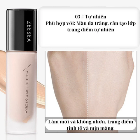 Kem Lót Trang Điểm Kiềm Dầu, Nâng Tông Tự Nhiên, Che Khuyết Điểm, Làm Mịn Da Zeesea Multi-Effect Makeup Primer A03 Natural (Màu be)