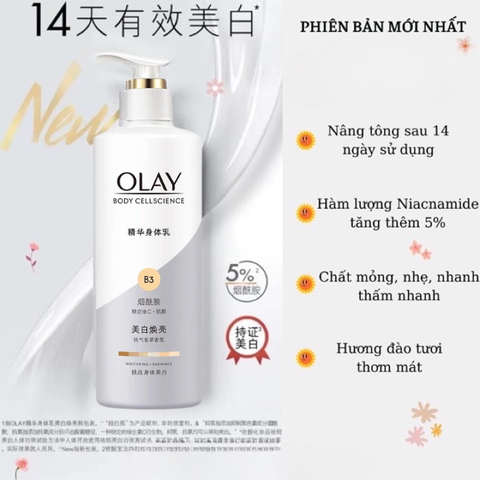 Dưỡng Thể OLAY Body Cellscience B3+Vitamin C 260g (Mẫu Mới)