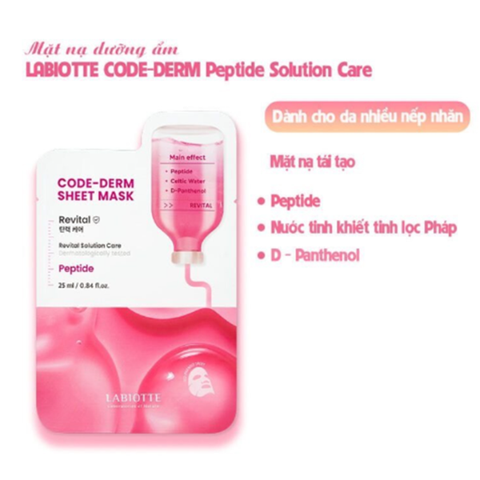 Mặt Nạ Labiotte Code-Derm Sheet Mask 25ml #Peptide - Tái Tạo Da