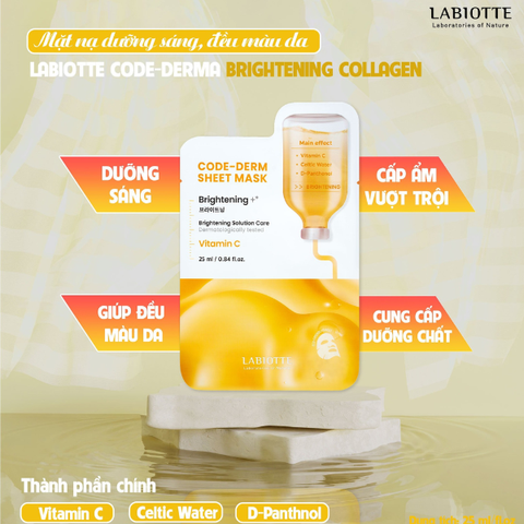Mặt Nạ Labiotte Code-Derm Sheet Mask 25ml #Vitamin C - Sáng Da