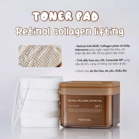 MEDIHEAL. Toner Pad 100m Retinol Collagen