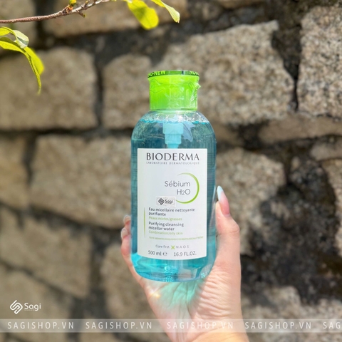 Nước Tẩy Trang Bioderma Màu Xanh Dành Cho Da Dầu Mụn 500ml - Nắp Nhấn