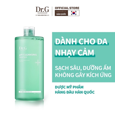 Nước Tẩy Trang Dr.G Dịu Nhẹ, Cấp Ẩm, Làm Sạch Sâu pH Cleansing Water 490ml