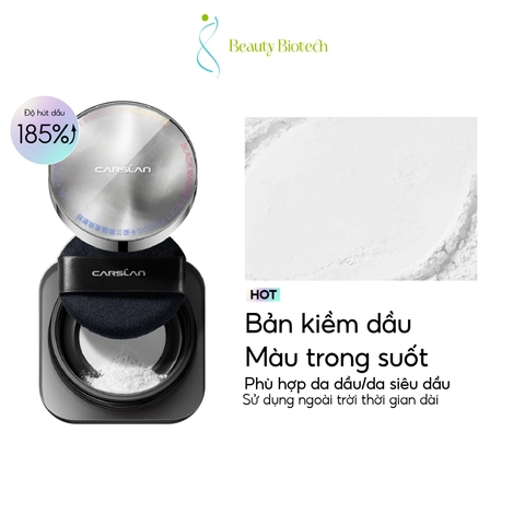 CARSLAN. Phấn Phủ Bột 8g Màu Trắng Nắp Bạc Kiềm Dầu - Phiên Bản 2.0