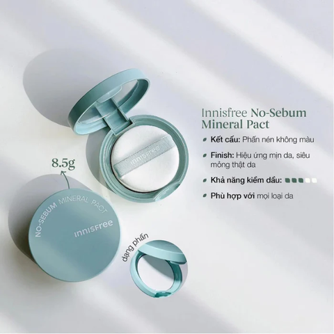 Phấn Phủ Dạng Nén Kiềm Dầu Innisfree No-Sebum Mineral Pact 8.5g