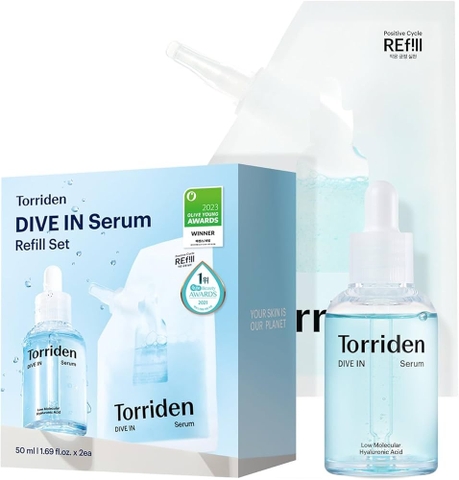 Set Serum Dưỡng Ẩm Torriden 50ml + Refill gói 50ml