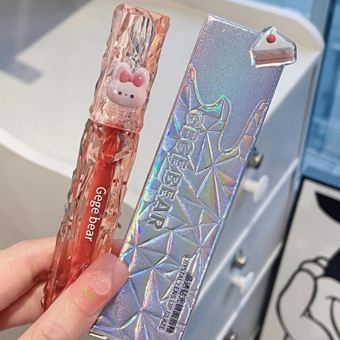 Son Bóng Gege Bear Màu Trong Suốt Thiết Kế Vỏ Hình Khối Pha Lê #01