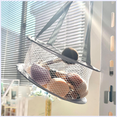 Túi Lưới Phơi Khô Cọ Trang Điểm Chống Gió Có Thể Gấp Gọn Tiện Dụng