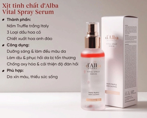 Xịt dưỡng D'alba Vital Spray 100ml HỒNG