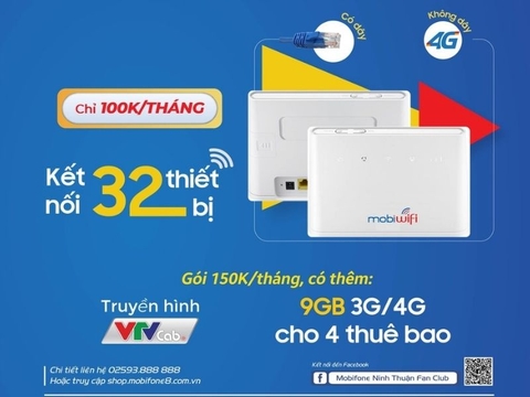 32 thiết bị truy cập cùng lúc với gói cước siêu tiết kiệm MobiWifi